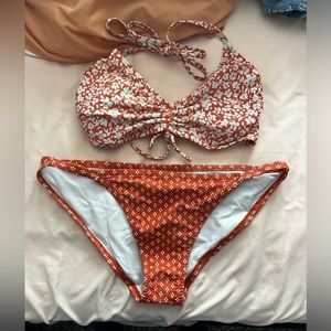 Floral Orange Bikini Size M